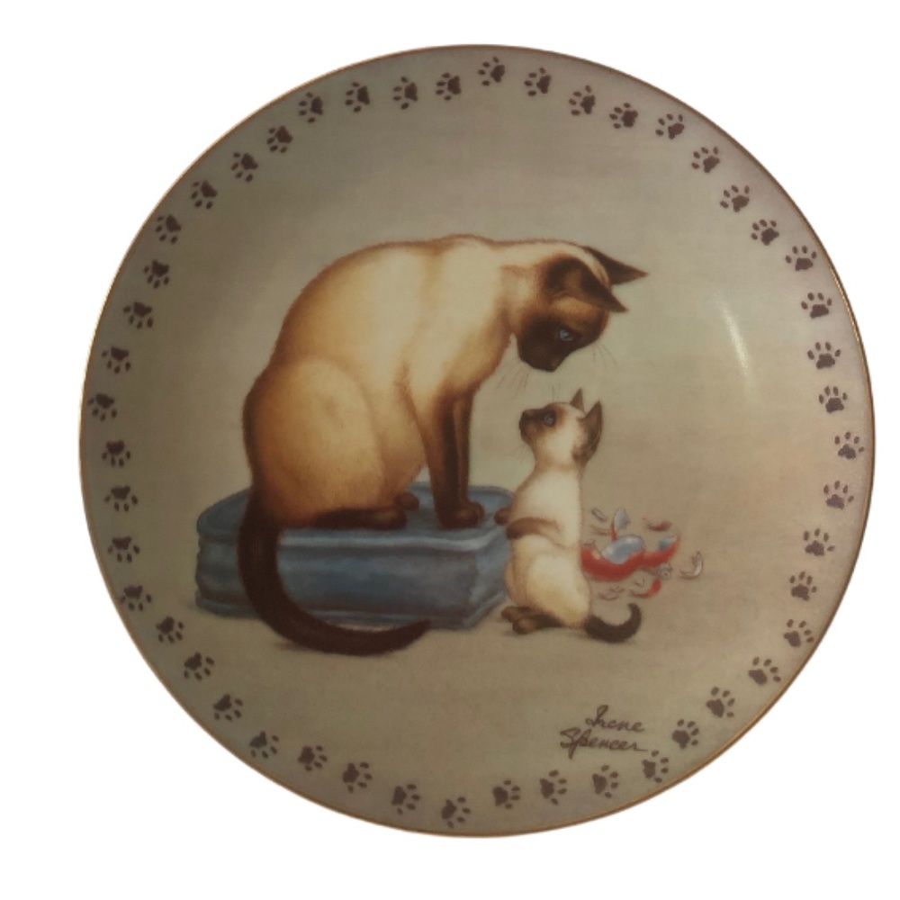 Ornamental Plate Christmas Mourning A Catnipper Plate by Irene Spencer